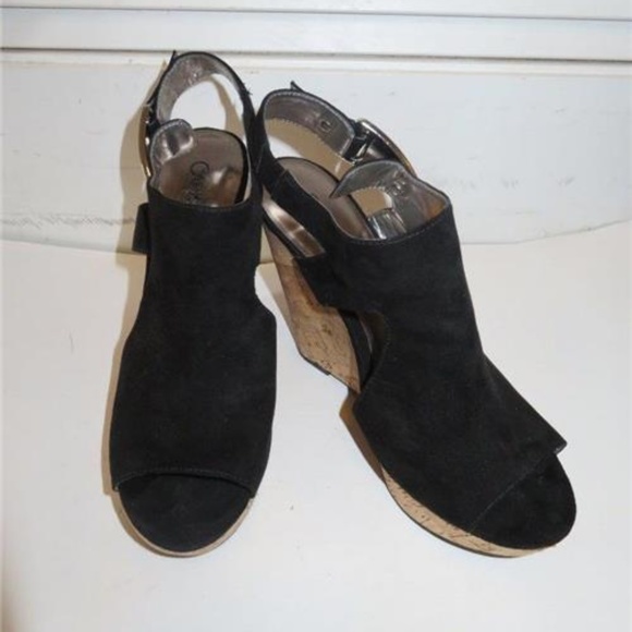 carlos santana black sandals